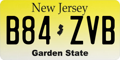 NJ license plate B84ZVB