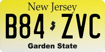 NJ license plate B84ZVC