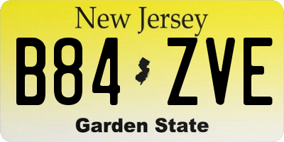 NJ license plate B84ZVE