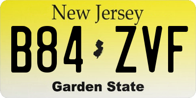 NJ license plate B84ZVF