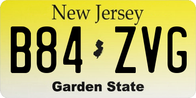 NJ license plate B84ZVG