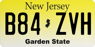 NJ license plate B84ZVH