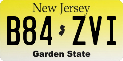 NJ license plate B84ZVI