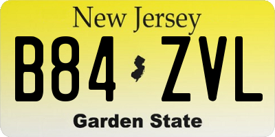 NJ license plate B84ZVL