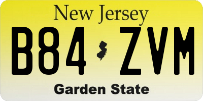 NJ license plate B84ZVM