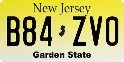 NJ license plate B84ZVO