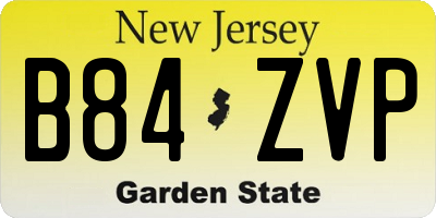 NJ license plate B84ZVP