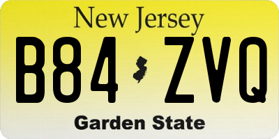 NJ license plate B84ZVQ