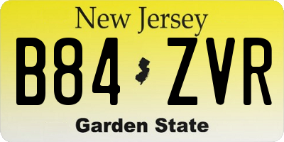 NJ license plate B84ZVR
