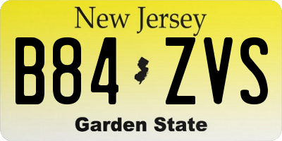 NJ license plate B84ZVS