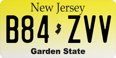 NJ license plate B84ZVV