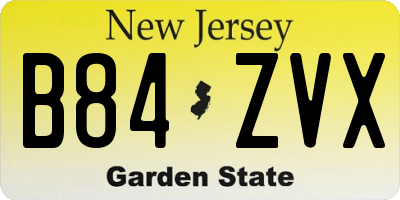 NJ license plate B84ZVX