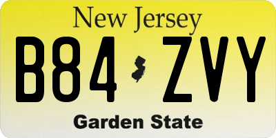 NJ license plate B84ZVY