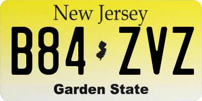 NJ license plate B84ZVZ