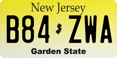 NJ license plate B84ZWA