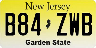 NJ license plate B84ZWB