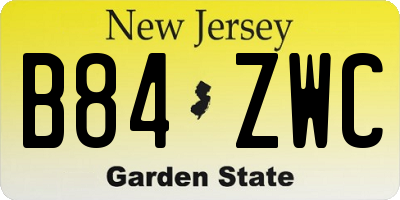 NJ license plate B84ZWC