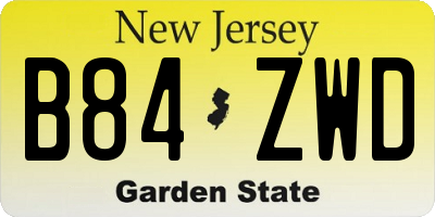 NJ license plate B84ZWD