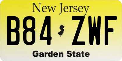 NJ license plate B84ZWF