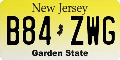 NJ license plate B84ZWG