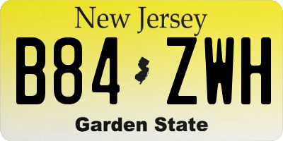 NJ license plate B84ZWH