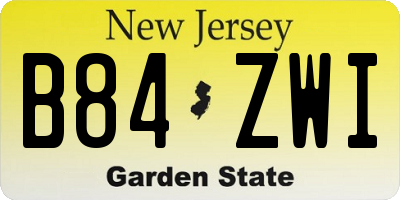 NJ license plate B84ZWI
