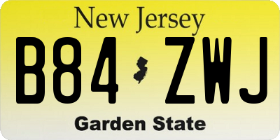 NJ license plate B84ZWJ