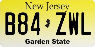 NJ license plate B84ZWL