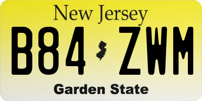 NJ license plate B84ZWM