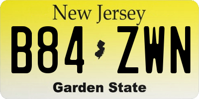 NJ license plate B84ZWN