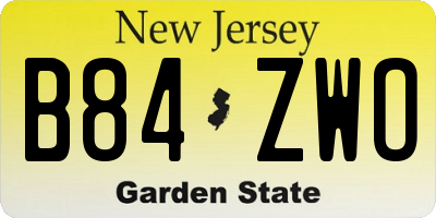 NJ license plate B84ZWO