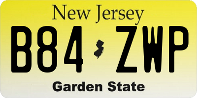 NJ license plate B84ZWP