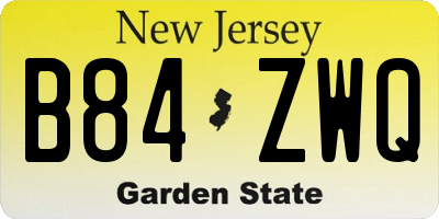 NJ license plate B84ZWQ
