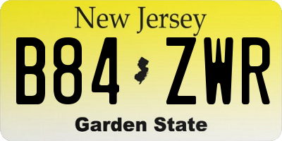 NJ license plate B84ZWR