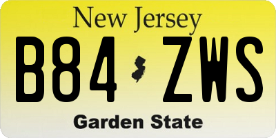 NJ license plate B84ZWS