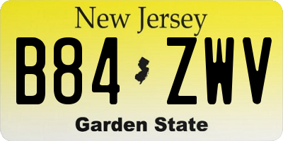 NJ license plate B84ZWV