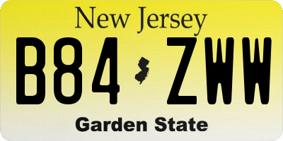 NJ license plate B84ZWW