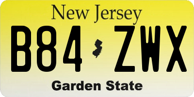 NJ license plate B84ZWX