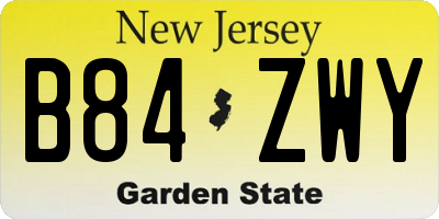 NJ license plate B84ZWY