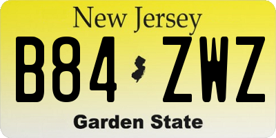 NJ license plate B84ZWZ