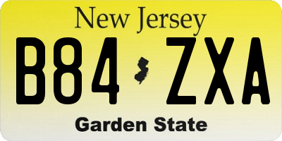 NJ license plate B84ZXA