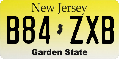 NJ license plate B84ZXB