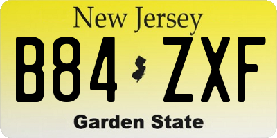 NJ license plate B84ZXF
