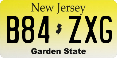NJ license plate B84ZXG
