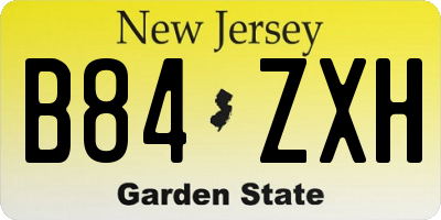 NJ license plate B84ZXH