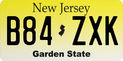 NJ license plate B84ZXK