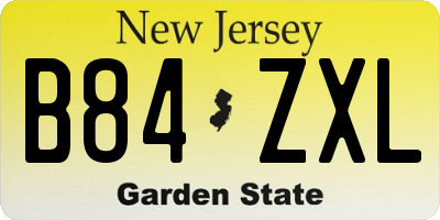 NJ license plate B84ZXL