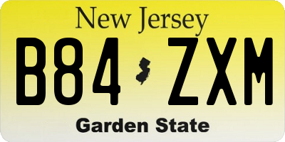 NJ license plate B84ZXM