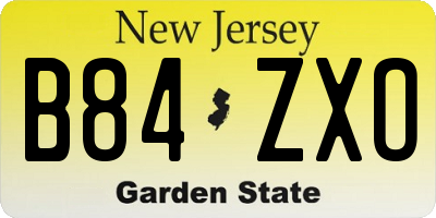 NJ license plate B84ZXO