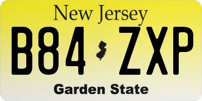 NJ license plate B84ZXP